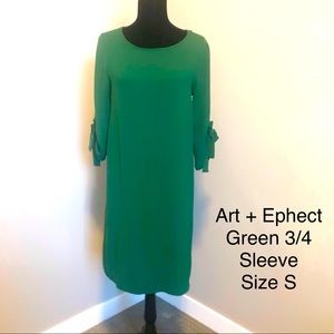 Art + ephect green Dress 3/4 sleeveless size S